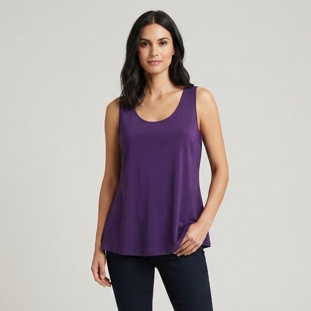 Catherines Purple Sleeveless Scoop Neck Tank Top Plus Size 3X 26/28W TBS 1041018